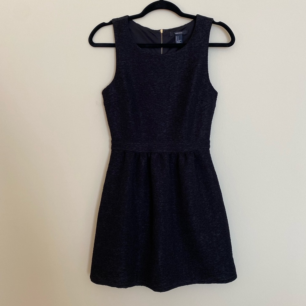 Forever 21 Textured Black Mini Dress - SM
